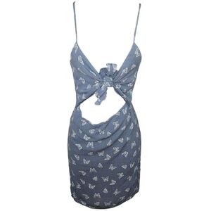 NWT Windsor Lovestruck Butterfly Print Smocked Mini Dress